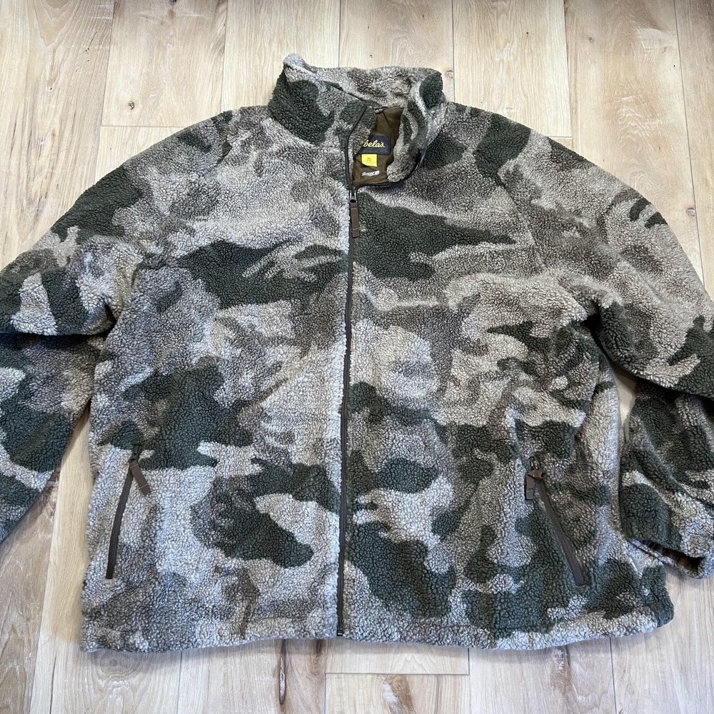 Cabelas Jacket Mens 3XL Berber Camo Fleece Full Zip 4MOST Windshear Hunting
